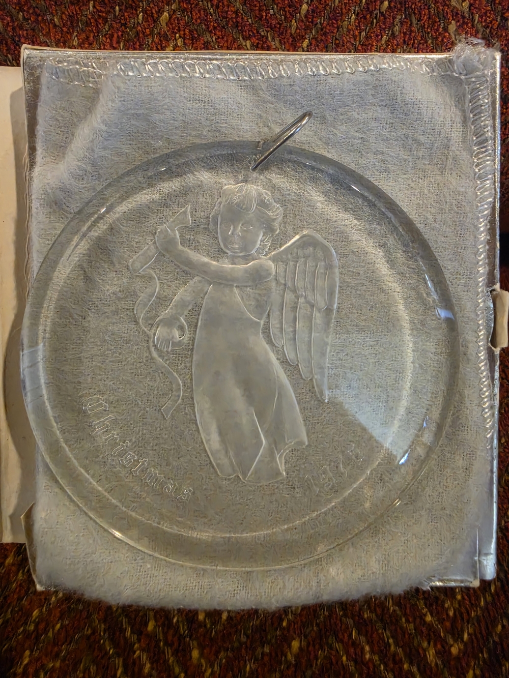 Vintage 1976 Limited Edition Crystal Christmas Ornament - Hark The Herald Angel